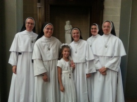 sisters in ave maria on first communion
